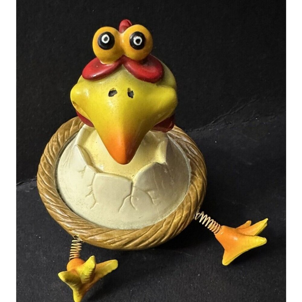 EXHART RED YELLOW WOBBLY BIRD NERDYBIRD HATCHLING EGG CHICKEN FIGURE‎ BOBBLE